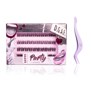 D.G.A.F Super Pre-Glued Party Lashes + Tweezer Duo - Unicorn Cosmetics