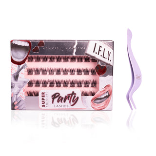I.F.L.Y. Super Pre-Glued Party Lashes + Tweezer Duo - Unicorn Cosmetics