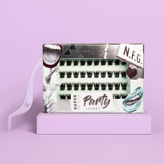 N.F.G. Super Pre-Glued Party Lashes + Tweezer Duo