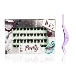 N.F.G. Super Pre-Glued Party Lashes + Tweezer Duo - Unicorn Cosmetics