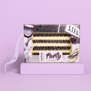 S.T.F.U. Super Pre-Glued Party Lashes + Tweezer Duo